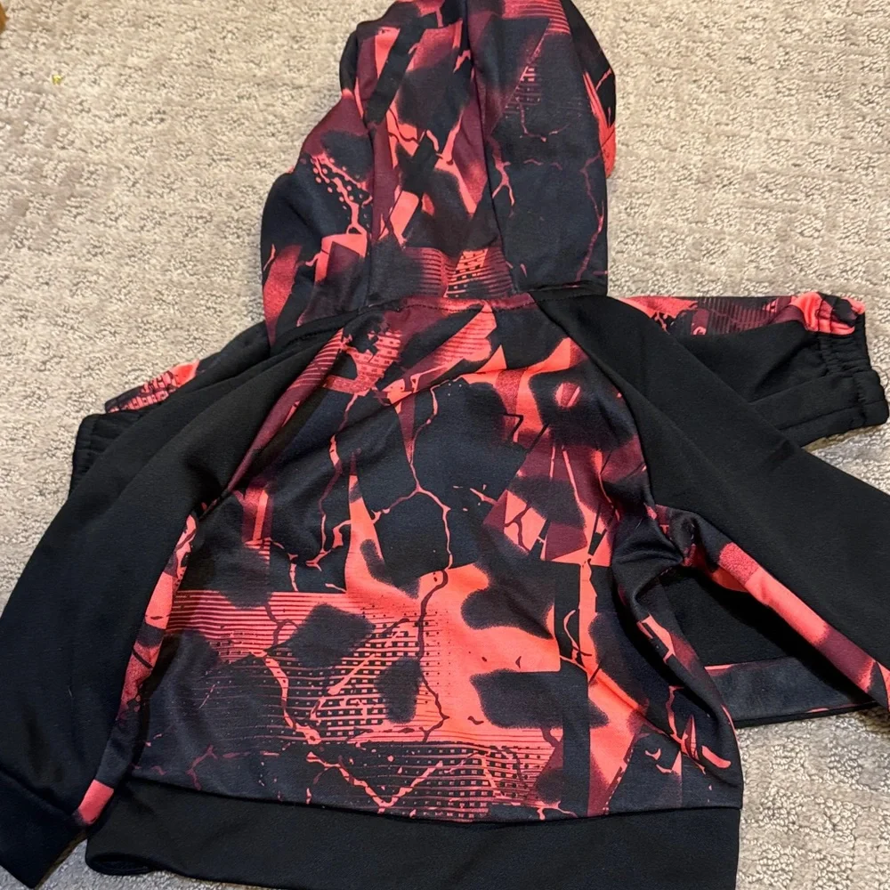 Nike Black and Red Kids Hooded Tracksuit Set - Picture 5 of 5